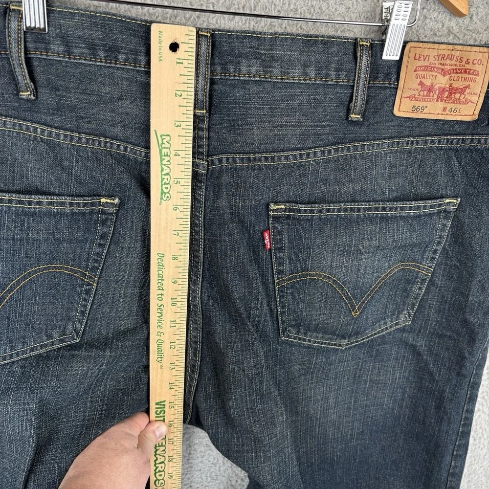 Levis 569 Shorts Men's 46 Dark‎ Wash Loose Fit Jean Jorts Cotton Denim Baggy Y2K